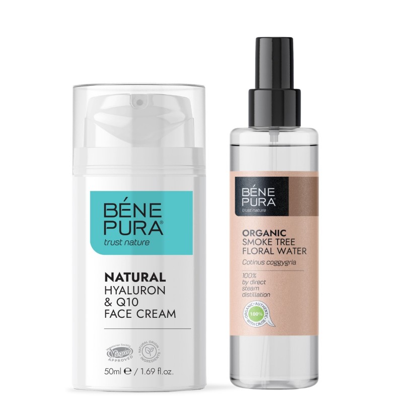 Bio Acqua floreale dell'Albero di Fumo e Crema viso ialuronico e Q10 - GMC