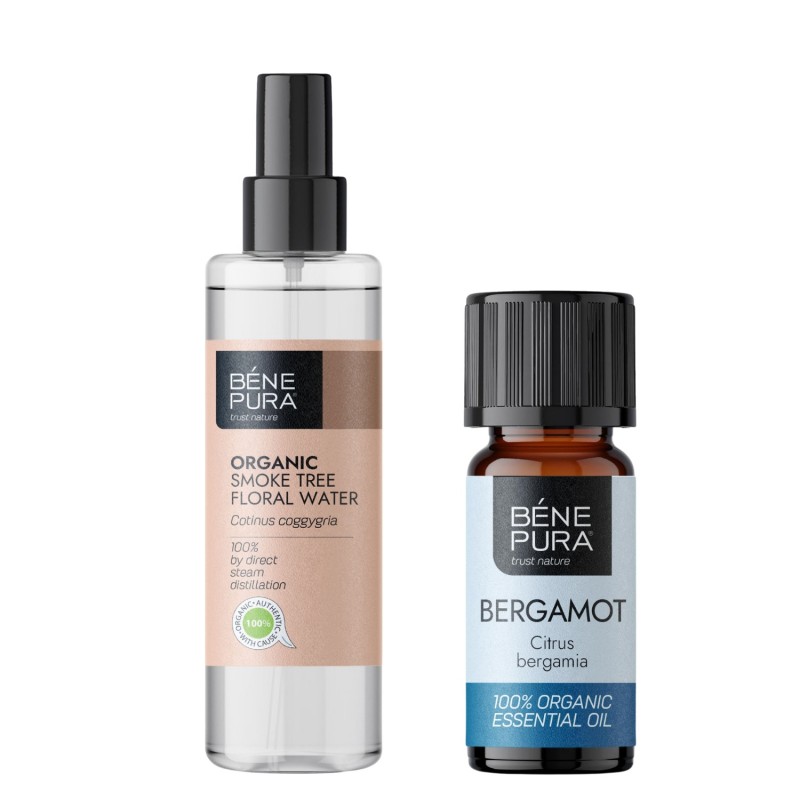 Bio Acqua floreale dell'Albero di Fumo e Bio Olio essenziale di Bergamotto - GMC