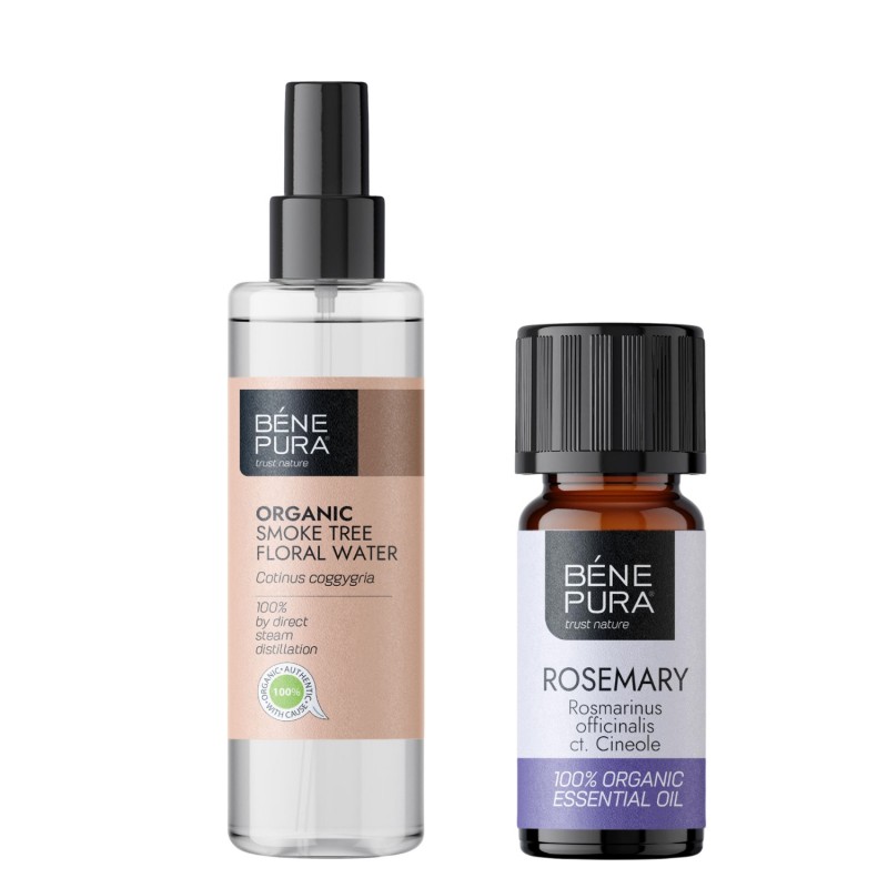 Bio Acqua floreale dell'Albero di Fumo e Bio Olio essenziale di Rosmarino Cineolo - GMC