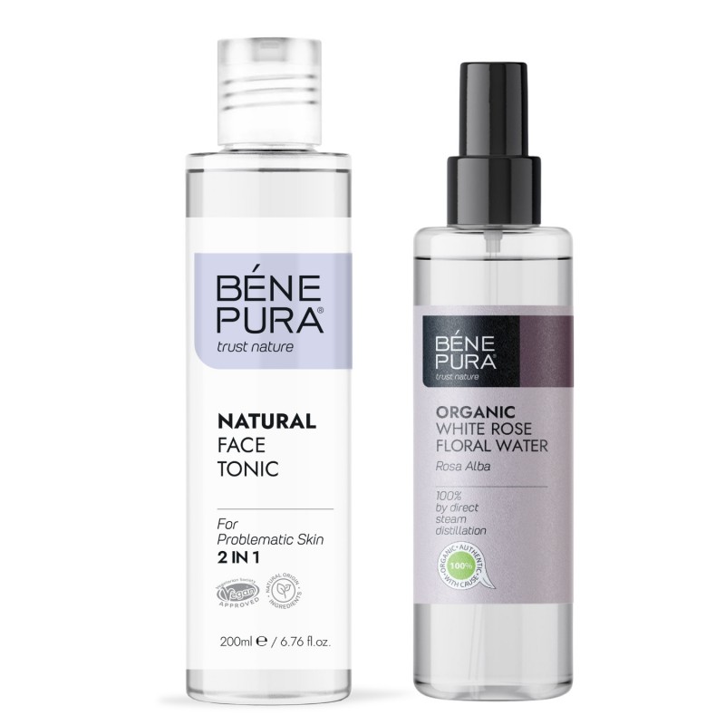 Tonico viso per la pelle problematica 2 in 1 e Bio Acqua floreale di Rosa Alba - GMC