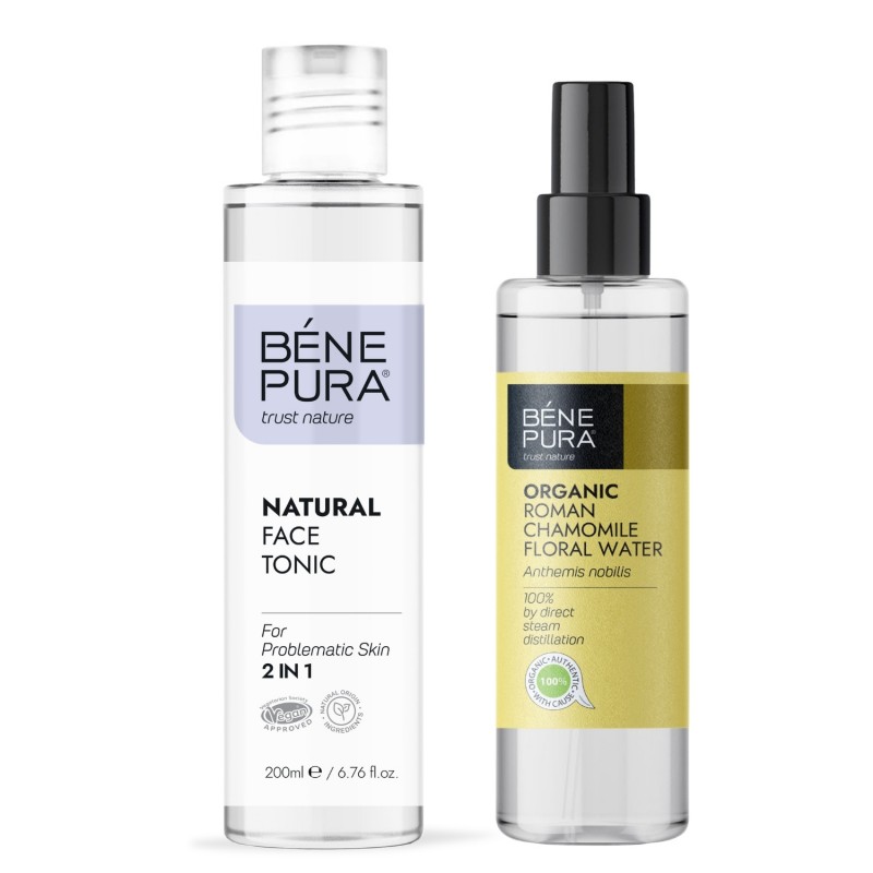 Tonico viso per la pelle problematica 2 in 1 e Bio Acqua floreale di Camomilla Romana - GMC