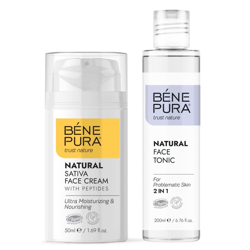 Tonico viso per la pelle problematica 2 in 1 e Crema Viso Idratante - GMC