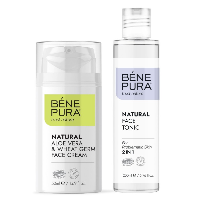 Tonico viso per la pelle problematica 2 in 1 e Crema viso all'aloe vera - GMC