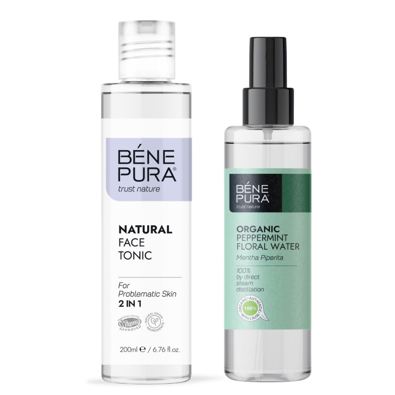 Tonico viso per la pelle problematica 2 in 1 e Bio Acqua floreale di Menta - GMC