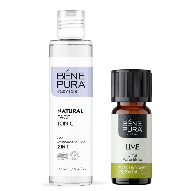 Tonico viso per la pelle problematica 2 in 1 e Bio Olio essenziale di Lime - GMC
