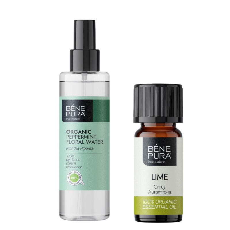 Bio Acqua floreale di Menta e Bio Olio essenziale di Lime - GMC