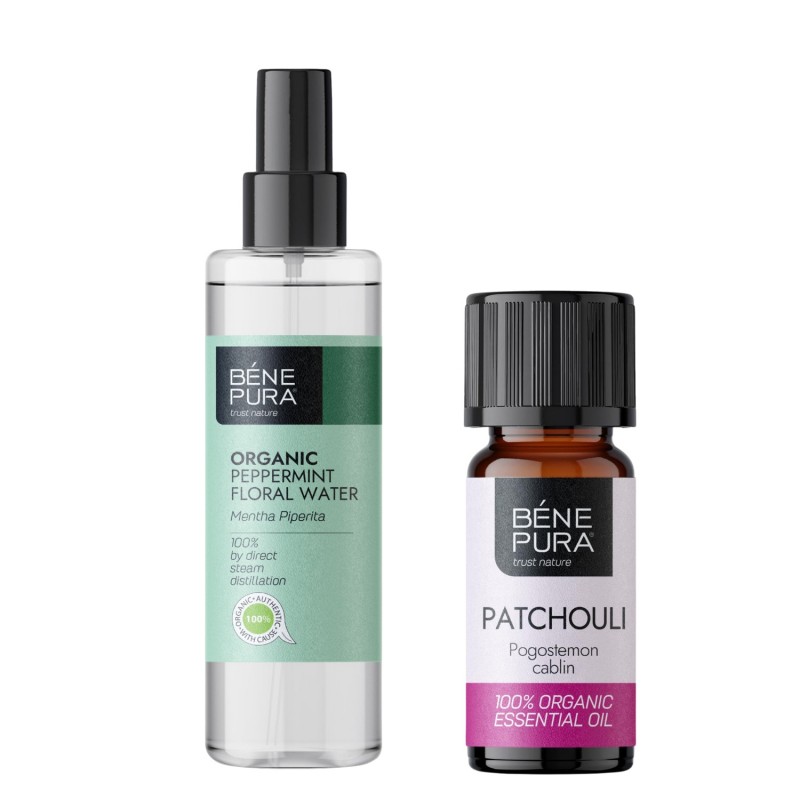 Bio Acqua floreale di Menta e Bio Olio essenziale di Patchouli - Confronto dei Prodotti
