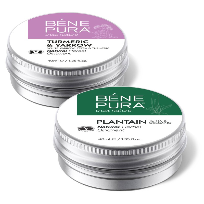 Pomata per Emorroidi con Achillea Bianca, Tetra e Curcuma e Pomata per Prurito con Piantaggine - GMC