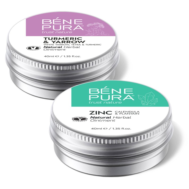 Pomata per Emorroidi con Achillea Bianca, Tetra e Curcuma e Pomata per Prurito All'ossido Di Zinco - GMC