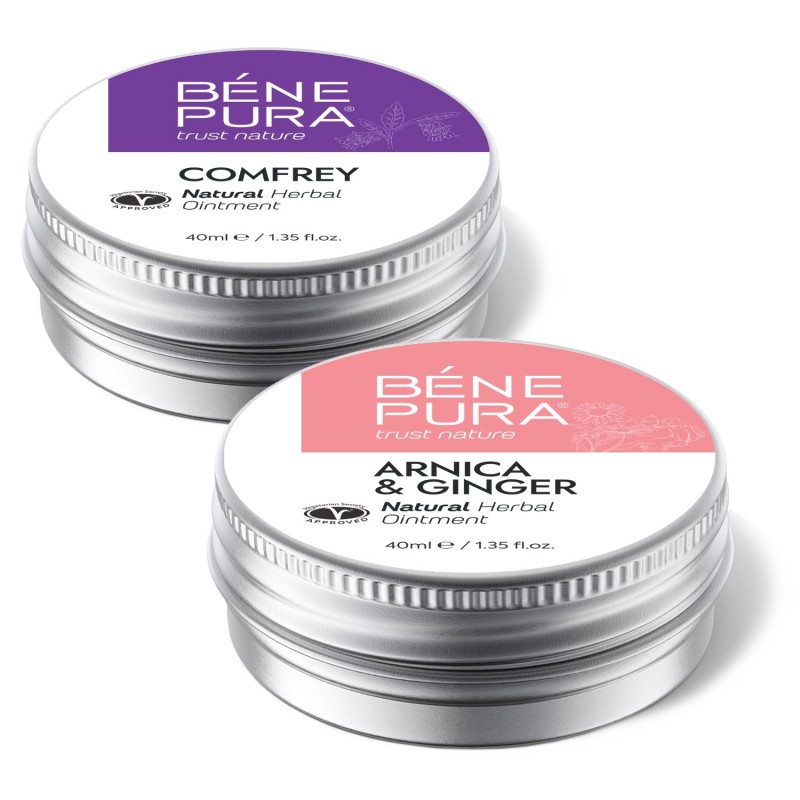 Pomata per Articolazioni con Consolida e Pomata per Lividi e Muscoli con Arnica e Zenzero - GMC