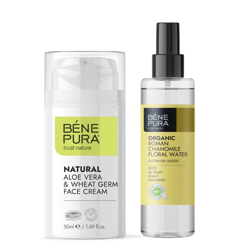 Crema viso all'aloe vera e Bio Acqua floreale di Camomilla Romana - GMC