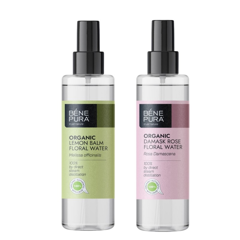 Bio Acqua floreale di Melissa e Bio Acqua floreale di Rosa Damascena - GMC