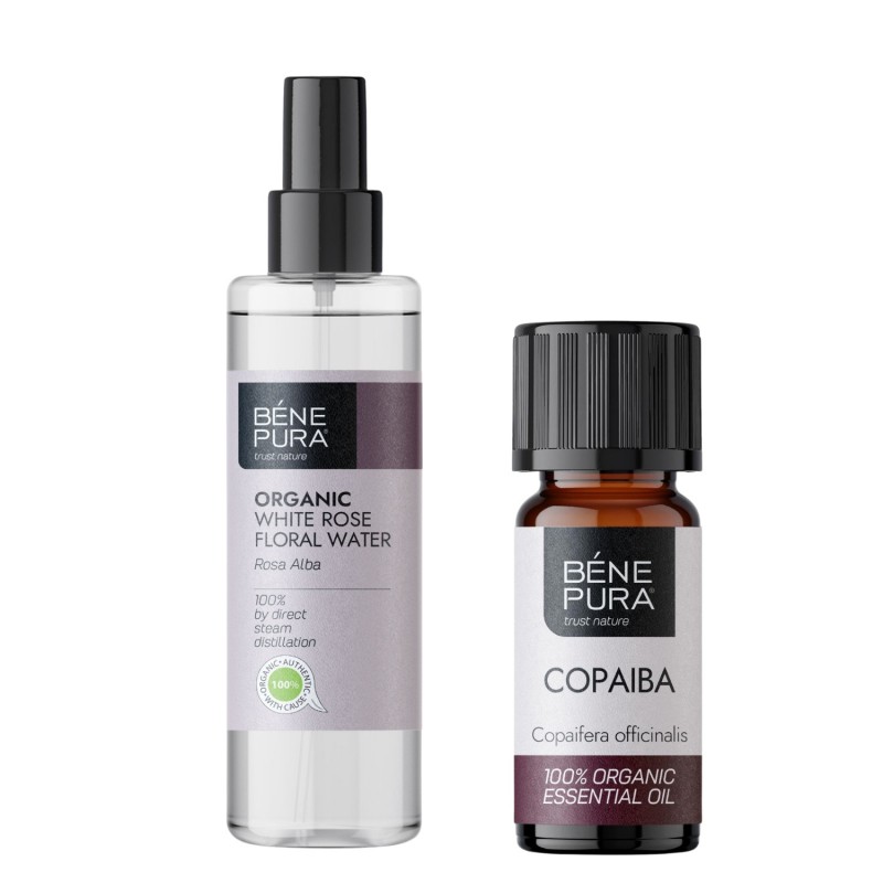Bio Acqua floreale di Rosa Alba e Bio Olio essenziale di Copaiba - GMC