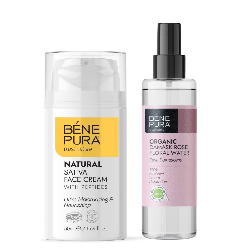 Crema Viso Idratante e Bio Acqua floreale di Rosa Damascena - GMC