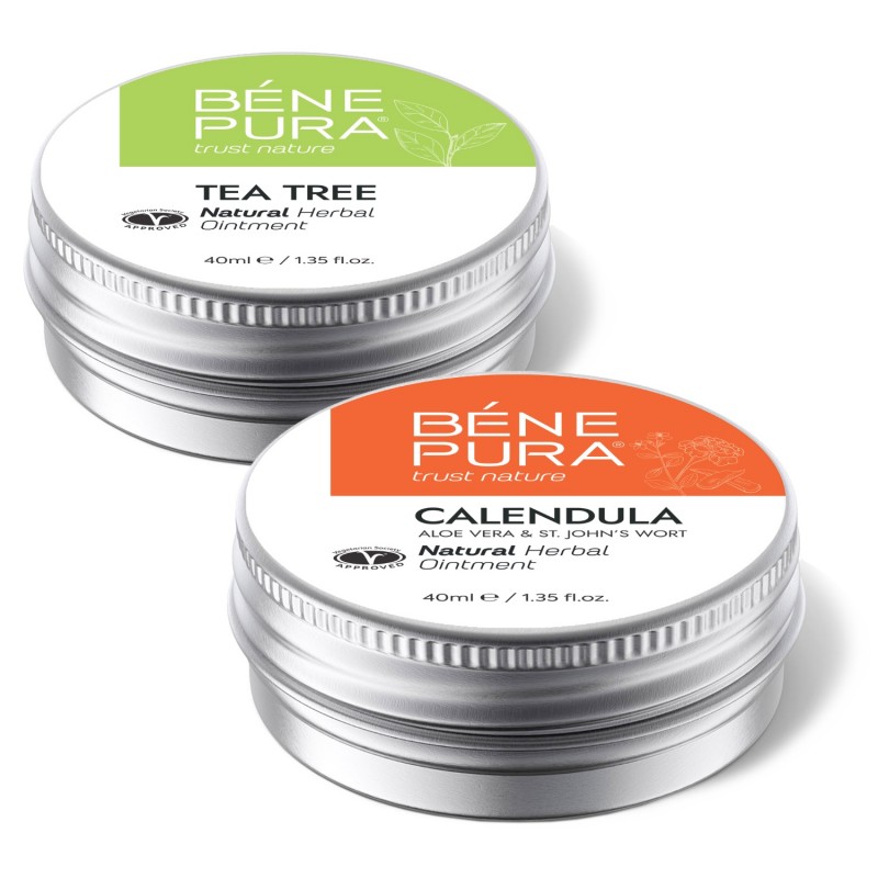 Pomata per Prurito Dell'Albero Del Tè e Pomata per Ustioni e Ferite con Calendula, Aloe Vera ed Erba di San Giovanni - GMC