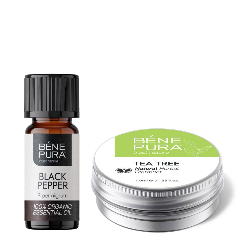Pomata per Prurito Dell'Albero Del Tè e Bio Olio essenziale di Pepe Nero - GMC