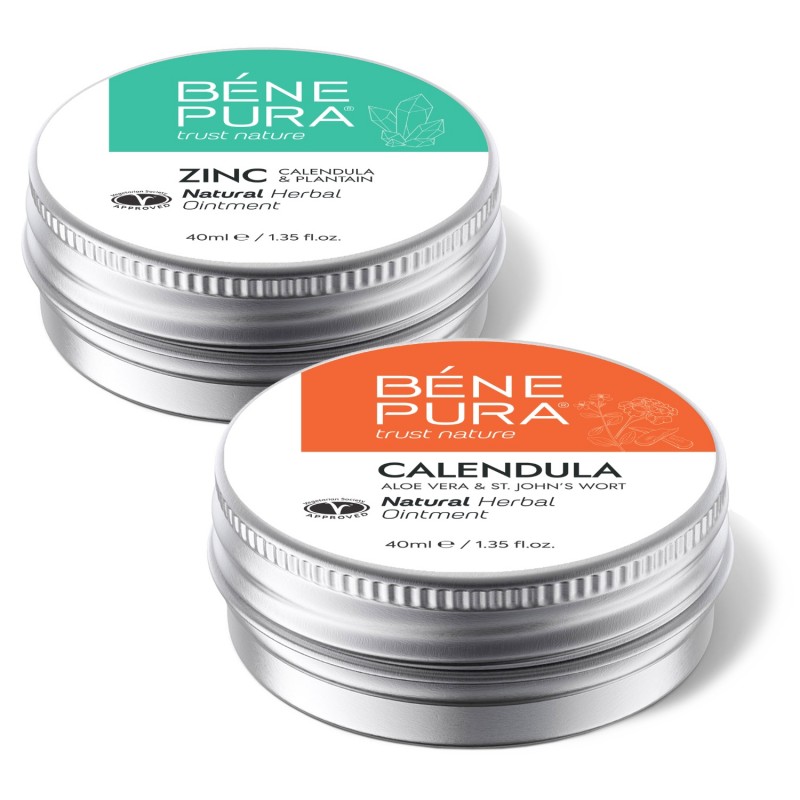Pomata per Prurito All'ossido Di Zinco e Pomata per Ustioni e Ferite con Calendula, Aloe Vera ed Erba di San Giovanni - GMC