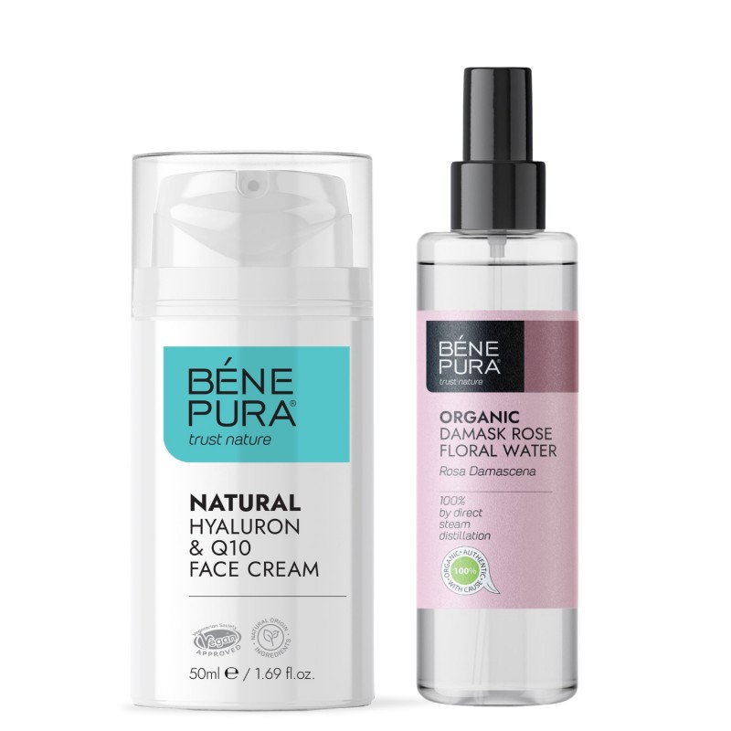 Crema viso ialuronico e Q10 e Bio Acqua floreale di Rosa Damascena - GMC