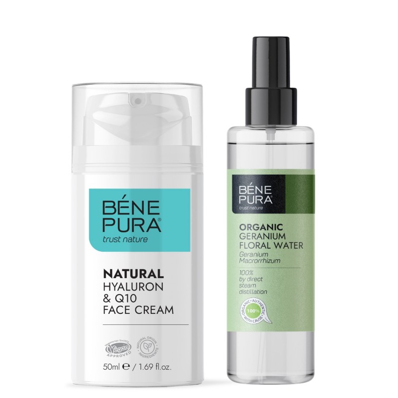 Crema viso ialuronico e Q10 e Bio Acqua floreale di Geranio - GMC