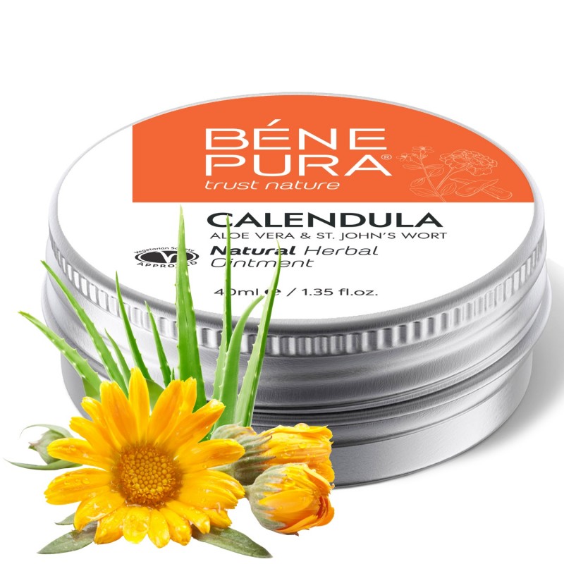 Pomata per Ustioni e Ferite con Calendula, Aloe Vera ed Erba di San Giovanni - 40ml - Pomate per ferite