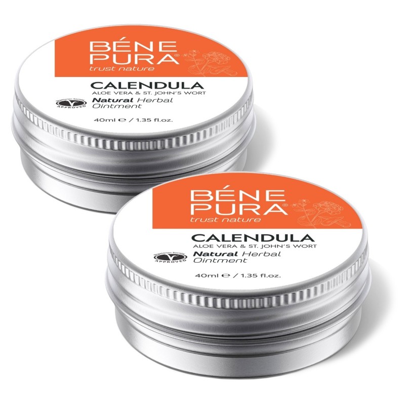 2x Pomata per Ustioni e Ferite con Calendula, Aloe Vera ed Erba di San Giovanni - 40ml - 