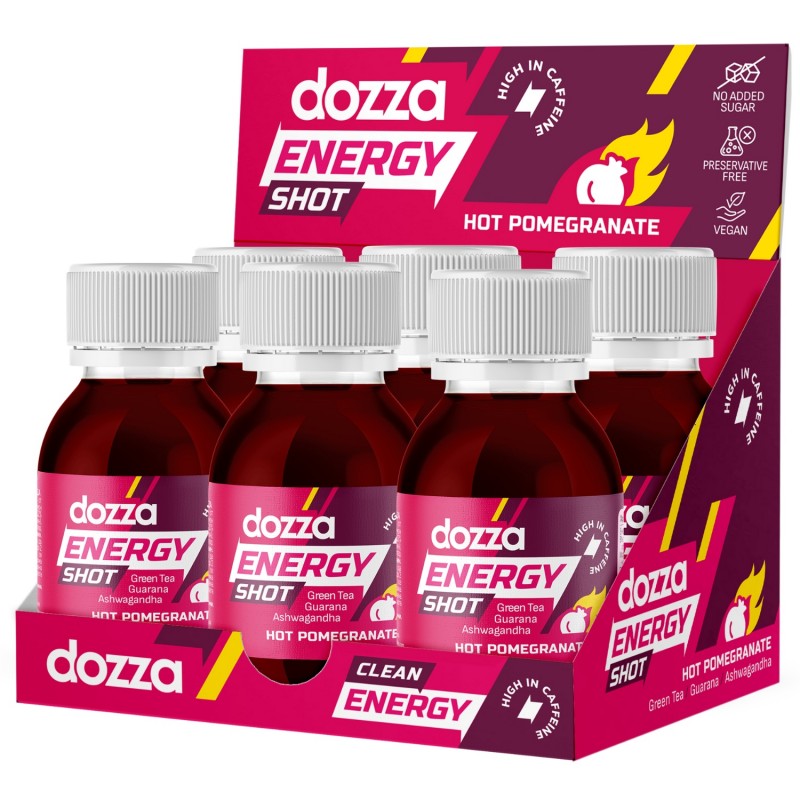 6x Pack DOZZA Energy Hot Pomegranate Energy shot - 60ml - Confronto dei Prodotti