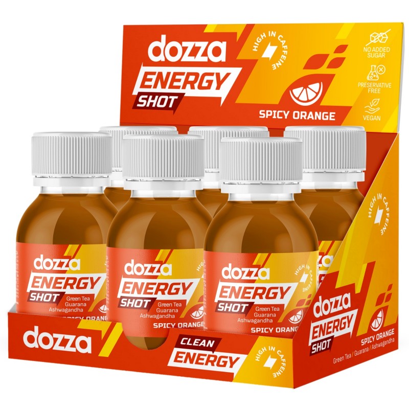 6x Pack DOZZA Energy Spicy Orange Energy shot - 60ml - Confronto dei Prodotti