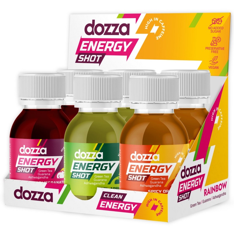 6x Pack DOZZA Energy Rainbow Pack Energy shots - 60ml - Confronto dei Prodotti