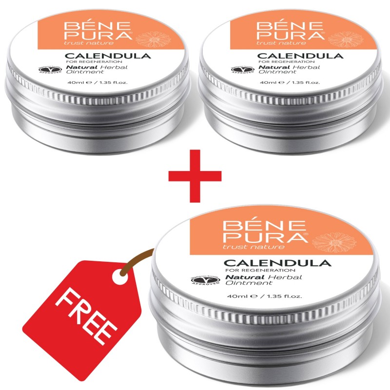 3x Pomata per Ustioni e Ferite con Calendula - 40ml - 