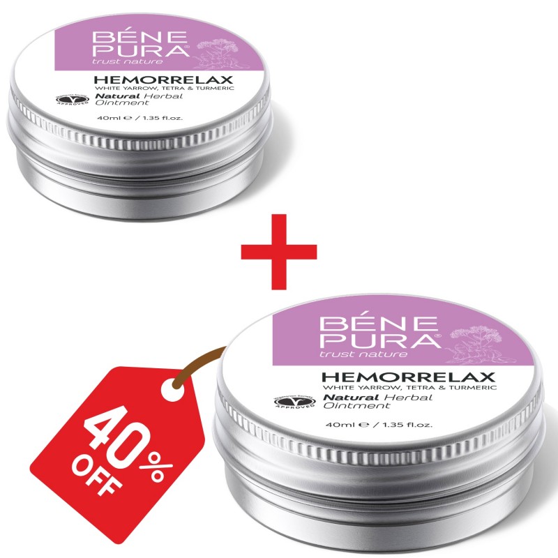 2x Pomata per Emorroidi con Achillea Bianca, Tetra e Curcuma - 40ml - 